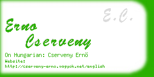 erno cserveny business card