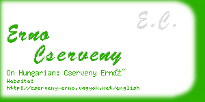 erno cserveny business card